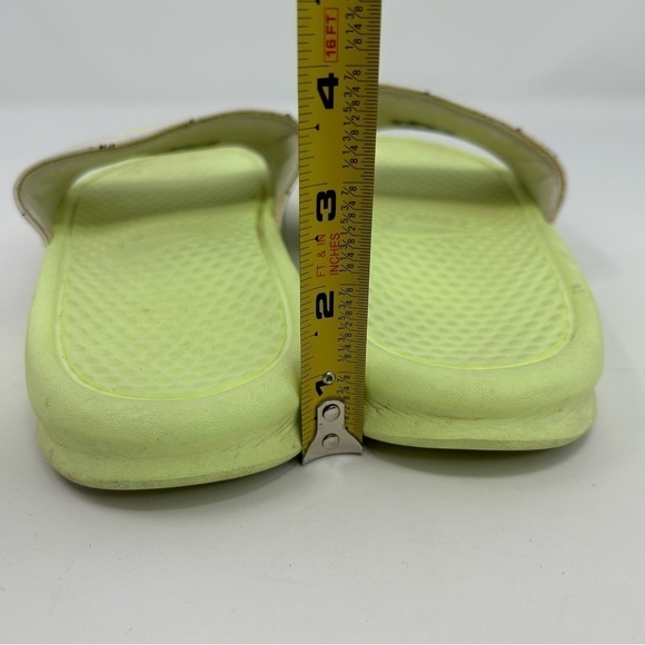 Nike Benassi Just Do It Highlighter Yellow & White Comfort Slide Sandal Size 10 - Picture 6 of 10